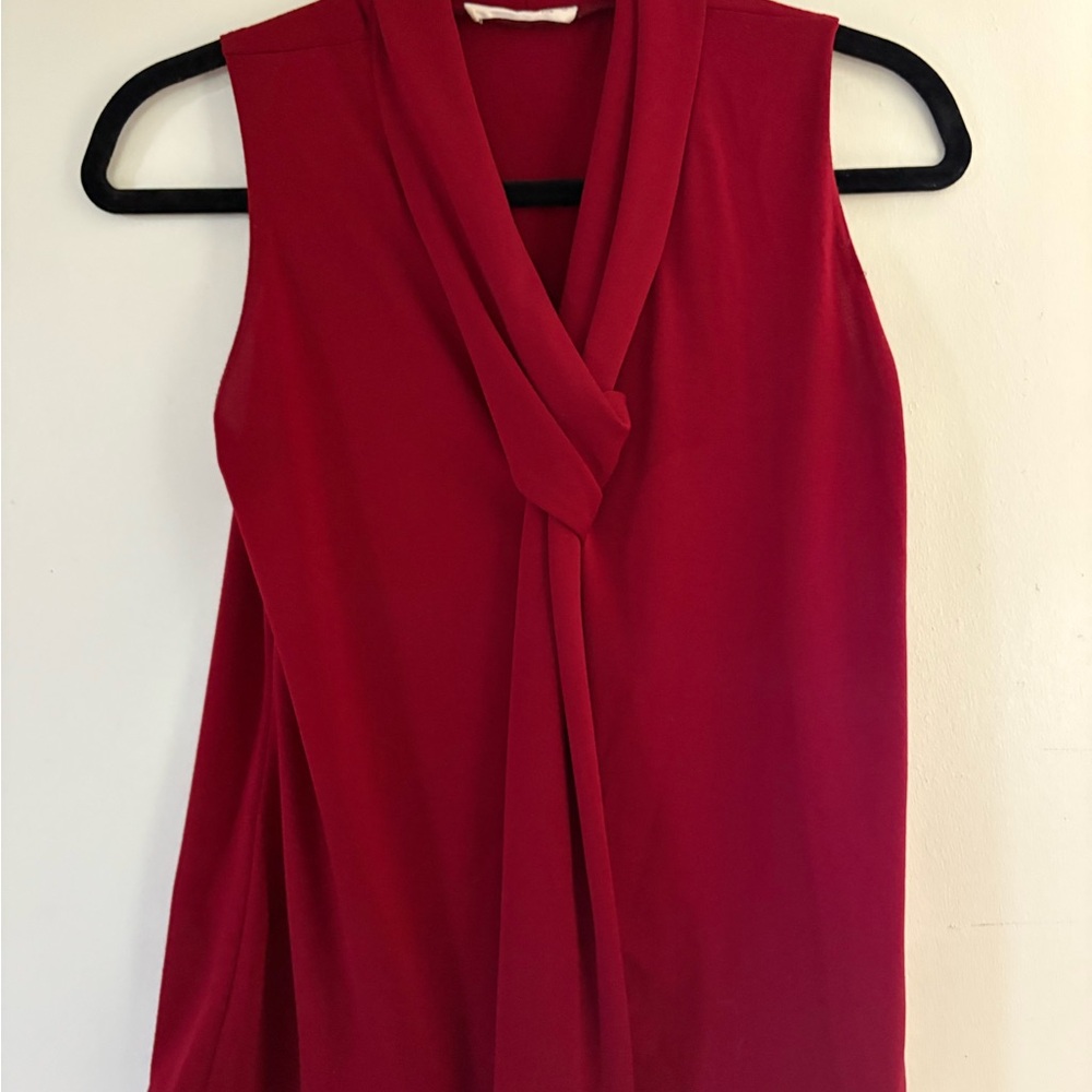 Elegant Red Sleeveless Top